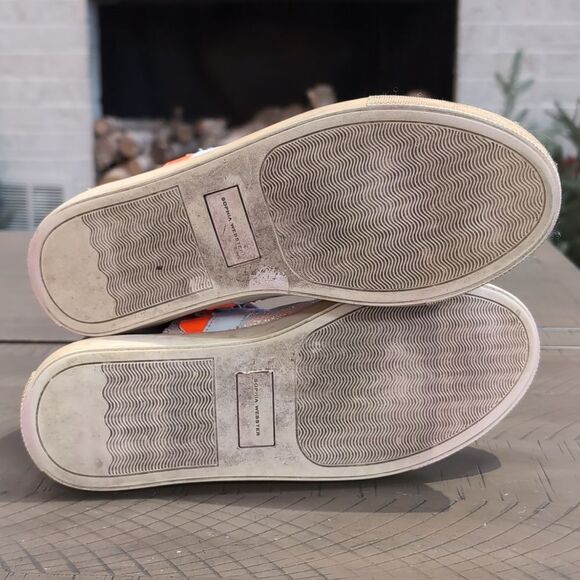 Sophia Webster Riko High Top Leather Sneakers Size 7/37.5 Glitter Multicolor - Picture 8 of 11